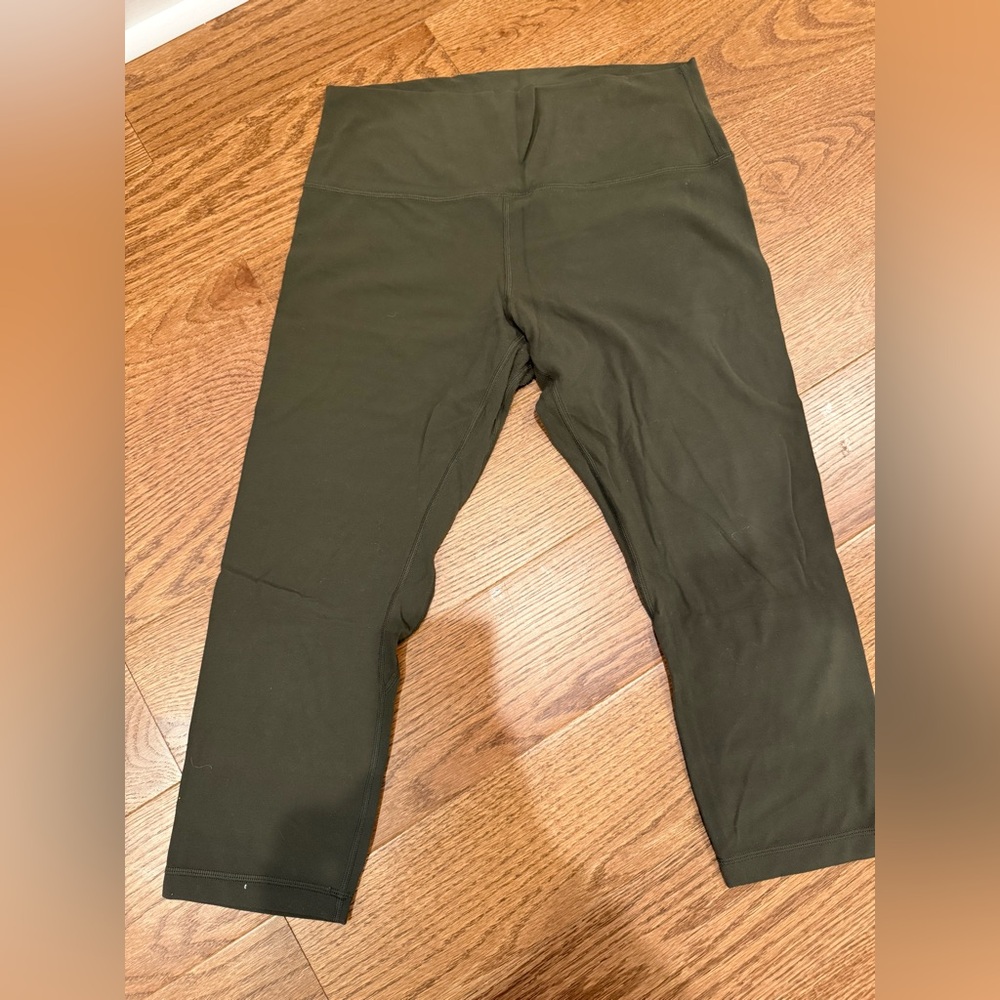 lululemon athletica Align Cropped Olive Green Leggings